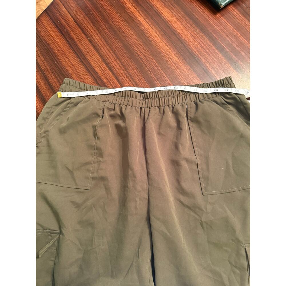 Olive Green Pull On Cargo Pants Size 3X Plus Gorpcore Y2K - Picture 5 of 7